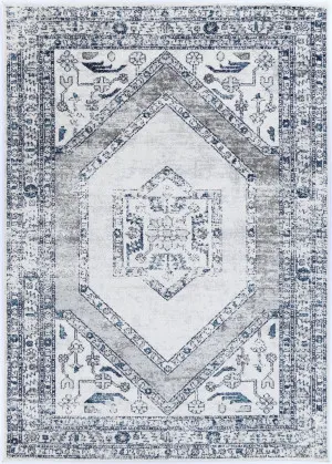Estve Navy Cream Ancient Rug by Wild Yarn, a Contemporary Rugs for sale on Style Sourcebook