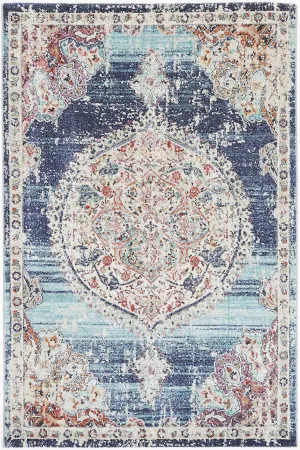 June Medallion Transitional Navy Multi Rug by Wild Yarn, a Contemporary Rugs for sale on Style Sourcebook
