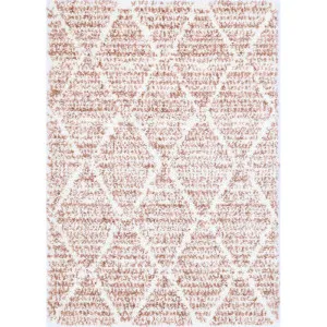 Effete Blush Shaggy Trellis Rug by Wild Yarn, a Contemporary Rugs for sale on Style Sourcebook
