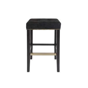 Canyon Oak Kitchen Stool - Black Suede by CAFE Lighting & Living, a Bar Stools for sale on Style Sourcebook