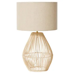 Eden Rattan Base Table Lamp, Beige by Elme Living, a Table & Bedside Lamps for sale on Style Sourcebook