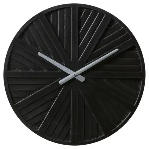 Jayanta Metal Round Wall Clock, 40cm, Black by Elme Living, a Clocks for sale on Style Sourcebook