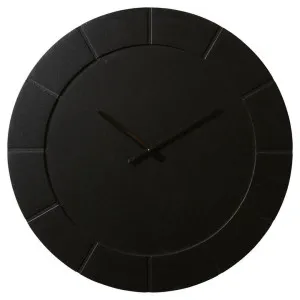 Dakari Metal Round Wall Wall Clock, 60cm, Black by Elme Living, a Clocks for sale on Style Sourcebook