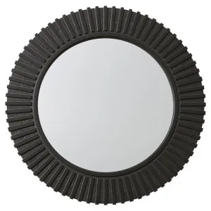 Beckett Wooden Frame Round Wall Mirror, 60cm, Black by Elme Living, a Mirrors for sale on Style Sourcebook