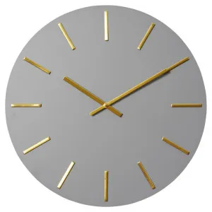 Maddox Round Wall Clock, 50cm, Grey / Gold by Elme Living, a Clocks for sale on Style Sourcebook