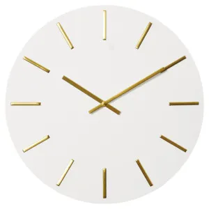Maddox Round Wall Clock, 50cm, White / Gold by Elme Living, a Clocks for sale on Style Sourcebook
