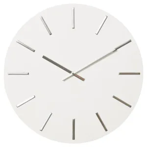 Maddox Round Wall Clock, 50cm, White / Silver by Elme Living, a Clocks for sale on Style Sourcebook