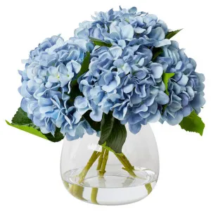 Elme Artificial Hydrangea Flower in Alma Vase, Blue Flower, 37cm by Elme Living, a Plants for sale on Style Sourcebook
