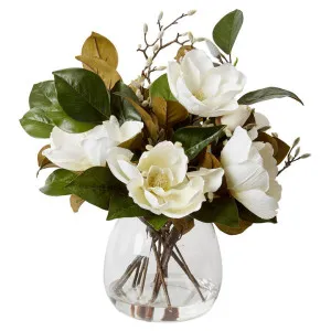 Elme Artificial Magnolia Flower & Bud Mix in Alma Vase, 65cm by Elme Living, a Plants for sale on Style Sourcebook