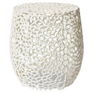 Ishaan Metal Round Side Table, White by Elme Living, a Side Table for sale on Style Sourcebook