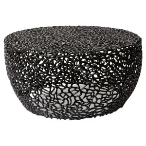 Ishaan Metal Round Coffee Table, 80cm, Black by Elme Living, a Coffee Table for sale on Style Sourcebook