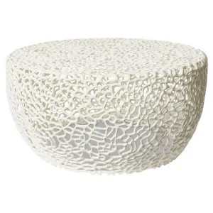 Ishaan Metal Round Coffee Table, 80cm, White by Elme Living, a Coffee Table for sale on Style Sourcebook