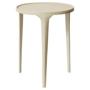 Azure Metal Round Side Table, Small, Beige by Elme Living, a Side Table for sale on Style Sourcebook