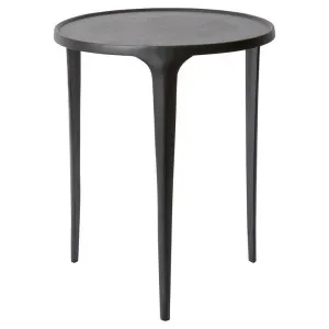 Azure Metal Round Side Table, Small, Black by Elme Living, a Side Table for sale on Style Sourcebook