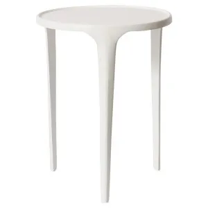 Azure Metal Round Side Table, Small, White by Elme Living, a Side Table for sale on Style Sourcebook