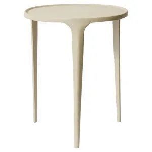 Azure Metal Round Side Table, Large, Beige by Elme Living, a Side Table for sale on Style Sourcebook