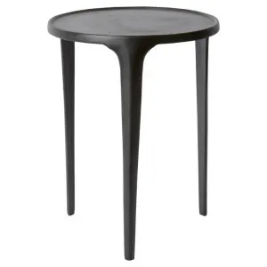 Azure Metal Round Side Table, Large, Black by Elme Living, a Side Table for sale on Style Sourcebook