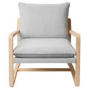 Bota Timber & Fabric Armchair, Grey / Natural by Elme Living, a Chairs for sale on Style Sourcebook