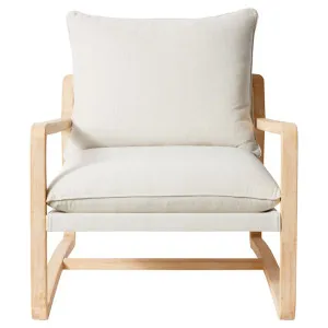 Bota Timber & Fabric Armchair, Ivory / Natural by Elme Living, a Chairs for sale on Style Sourcebook