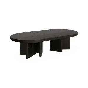 Roshan 1.3m Pill Shape Coffee Table - Textured Espresso Black by Interior Secrets - AfterPay Available by Interior Secrets, a Coffee Table for sale on Style Sourcebook