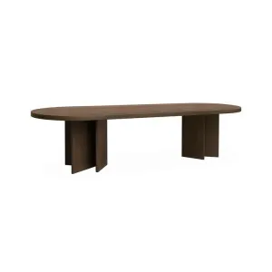 Roshan 3m Pill Shape Dining Table - Caramel Oak by Interior Secrets - AfterPay Available by Interior Secrets, a Dining Tables for sale on Style Sourcebook