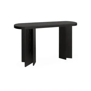Roshan 1.3m Pill Shape Console Table - Textured Espresso Black by Interior Secrets - AfterPay Available by Interior Secrets, a Console Table for sale on Style Sourcebook