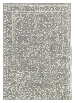 Chrissy Dark Grey Cream Traditional Distressed Washable Rug by Miss Amara, a Persian Rugs for sale on Style Sourcebook