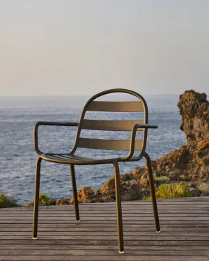 Joncols stackable outdoor aluminium chair with a powder coated grey finish by Kave Home, a Outdoor Chairs for sale on Style Sourcebook