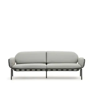 Joncols outdoor aluminium 3 seater sofa with powder coated grey finish, 225 cm by Kave Home, a Outdoor Sofas for sale on Style Sourcebook