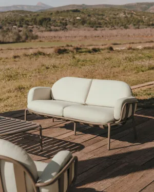 Joncols outdoor aluminium 2 seater sofa with powder coated green finish, 164cm by Kave Home, a Outdoor Sofas for sale on Style Sourcebook