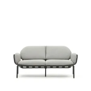 Joncols outdoor aluminium 2 seater sofa with powder coated grey finish, 165 cm by Kave Home, a Outdoor Sofas for sale on Style Sourcebook