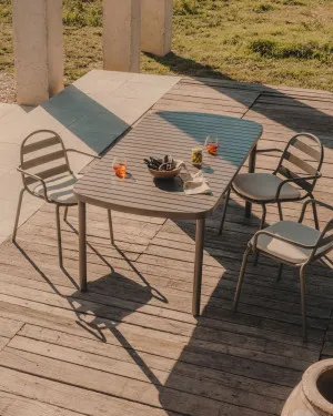 Joncols outdoor aluminium table with a powder coated green finish, 180 x 90 cm by Kave Home, a Tables for sale on Style Sourcebook