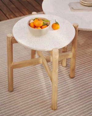 Pola cement and solid eucalyptus wood side table, Ø 50 cm FSC by Kave Home, a Tables for sale on Style Sourcebook