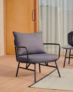 Bramant steel armchair with black finish by Kave Home, a Outdoor Chairs for sale on Style Sourcebook