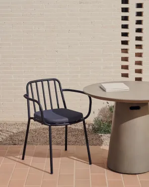 Bramant stackable steel chair with black finish by Kave Home, a Outdoor Chairs for sale on Style Sourcebook