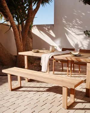 Canadell 100% outdoor solid recycled teak bench, 210 cm by Kave Home, a Outdoor Benches for sale on Style Sourcebook