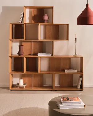 Litto set of 6 modular shelving units in oak wood veneer, 101 x 152 cm by Kave Home, a Cabinets, Chests for sale on Style Sourcebook