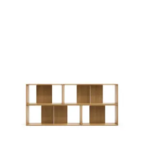 Litto set of 4 modular shelving units in oak wood veneer, 168 x 76 cm by Kave Home, a Cabinets, Chests for sale on Style Sourcebook
