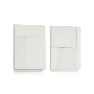 Pineda set of 2 abstract canvases in white, 30 x 40 cm by Kave Home, a Painted Canvases for sale on Style Sourcebook