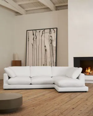 Gala 4 seater sofa with right side chaise longue in white, 300 cm by Kave Home, a Sofas for sale on Style Sourcebook