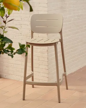 Morella stackable outdoor stool in beige, 65 cm in height by Kave Home, a Tables for sale on Style Sourcebook