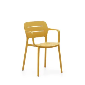 Morella stackable outdoor chair in mustard by Kave Home, a Outdoor Chairs for sale on Style Sourcebook