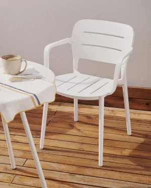 Morella stackable outdoor chair in white by Kave Home, a Outdoor Chairs for sale on Style Sourcebook