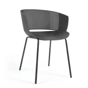 Yeray black garden chair by Kave Home, a Outdoor Chairs for sale on Style Sourcebook