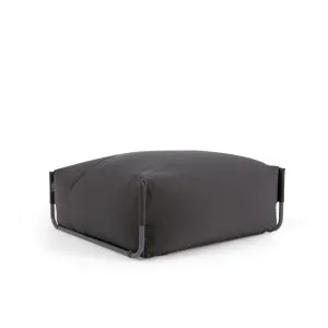 Square modular 100% outdoor sofa pouffe in dark grey with black aluminium, 101 x 101 cm by Kave Home, a Tables for sale on Style Sourcebook
