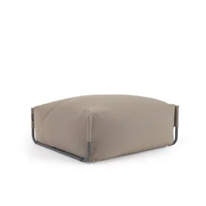 Square modular 100% outdoor sofa pouffe in green with black aluminium, 101 x 101 cm by Kave Home, a Tables for sale on Style Sourcebook