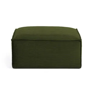 Blok footrest in green wide seam corduroy, 90 x 70 cm by Kave Home, a Stools for sale on Style Sourcebook