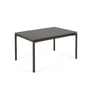 Zaltana extendable aluminium outdoor table with matt dark grey finish 140 (200) x 90 cm by Kave Home, a Tables for sale on Style Sourcebook