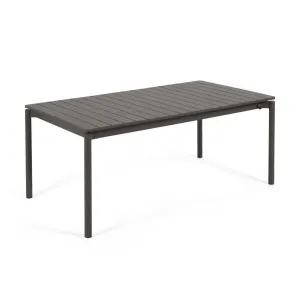 Zaltana extendable aluminium outdoor table with matt dark grey finish 180 (240) x 100 cm by Kave Home, a Tables for sale on Style Sourcebook