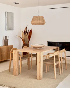 Deyanira table with oak veneer and solid oak legs 160 x 90 cm by Kave Home, a Dining Tables for sale on Style Sourcebook